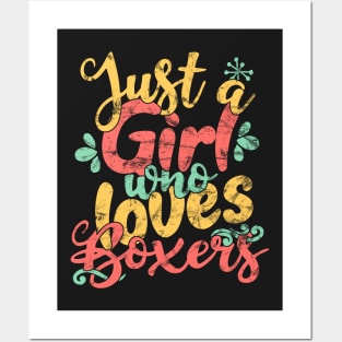 Just A Girl Who Loves Boxers Gifts for Dog Lovers design Posters and Art